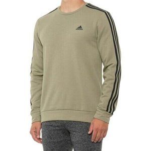 Adidas Men's Crewneck Sweatshirt Pullover 3 stripes Orb Green Size L